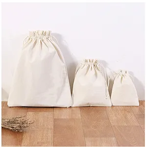 Grain storage bags small cotton cloth drawstring pouch canvas gift bag