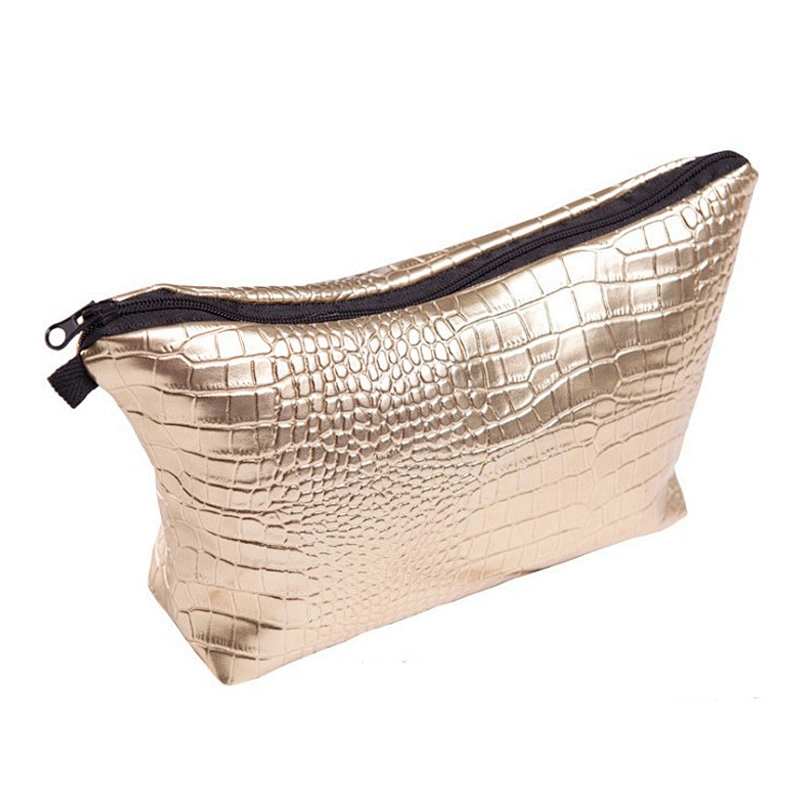 Oem pu fashion ladies makeup bag cosmetic organizer laser leather