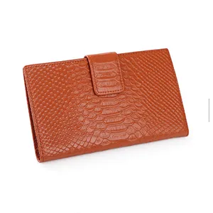 Ladies colorful slim genuine leather women clutch cell mobile phone money clip wallet