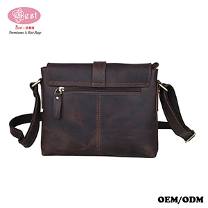 Vintage Unisex Handbags Business Briefcase Top Grain Leather Messenger Bags