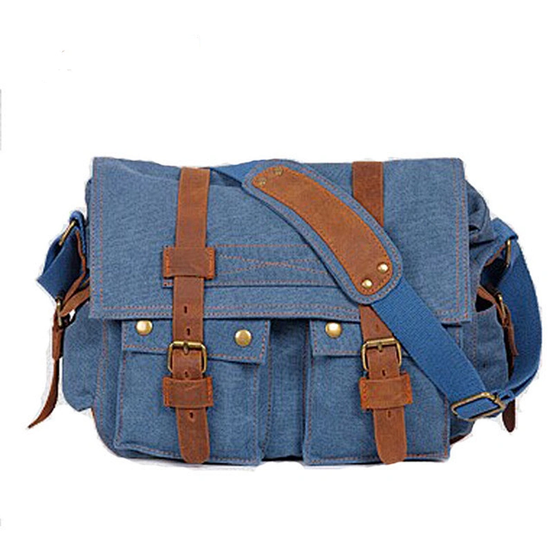 2018 New Men's Canvas Shoulder Bag European and American Style Retro Messenger Bag Men's Casual Bag