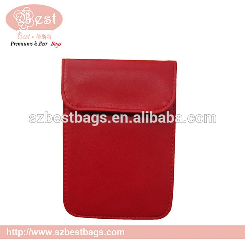 PU phone pouch with rfid blocking sleeve rfid reader