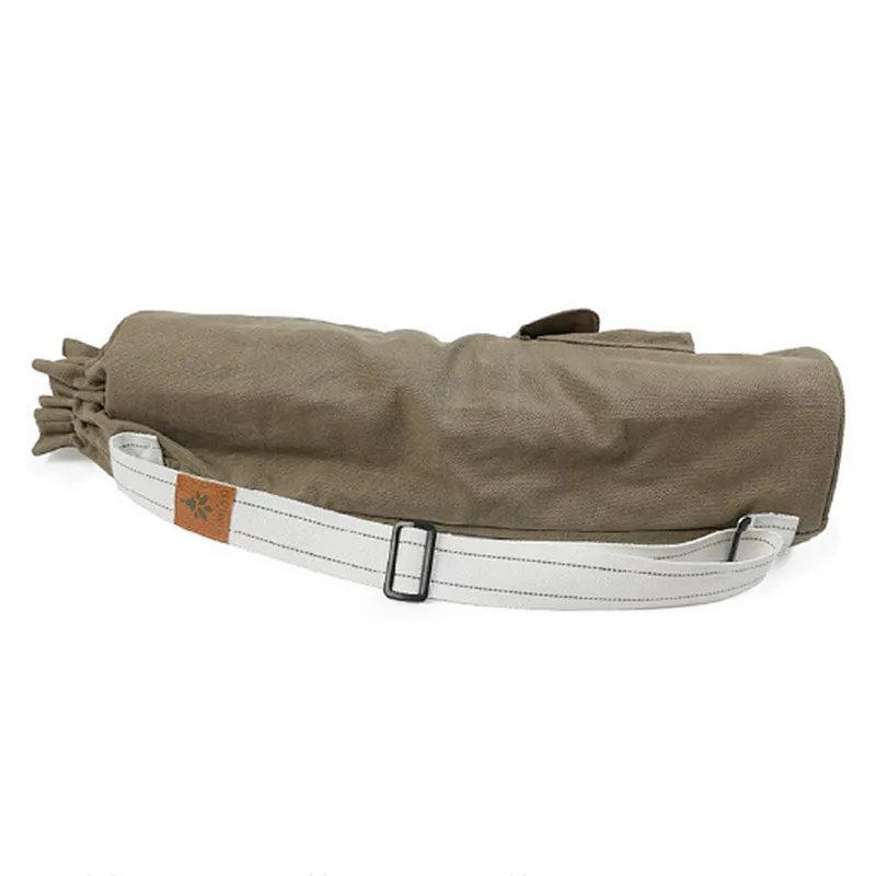 Wholesale eco friendly cotton canvas yoga mat carry tote bag with pockets