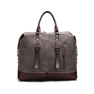 2019  large capacity multi-pocket casual canvas bag duffle bag for travel or sports