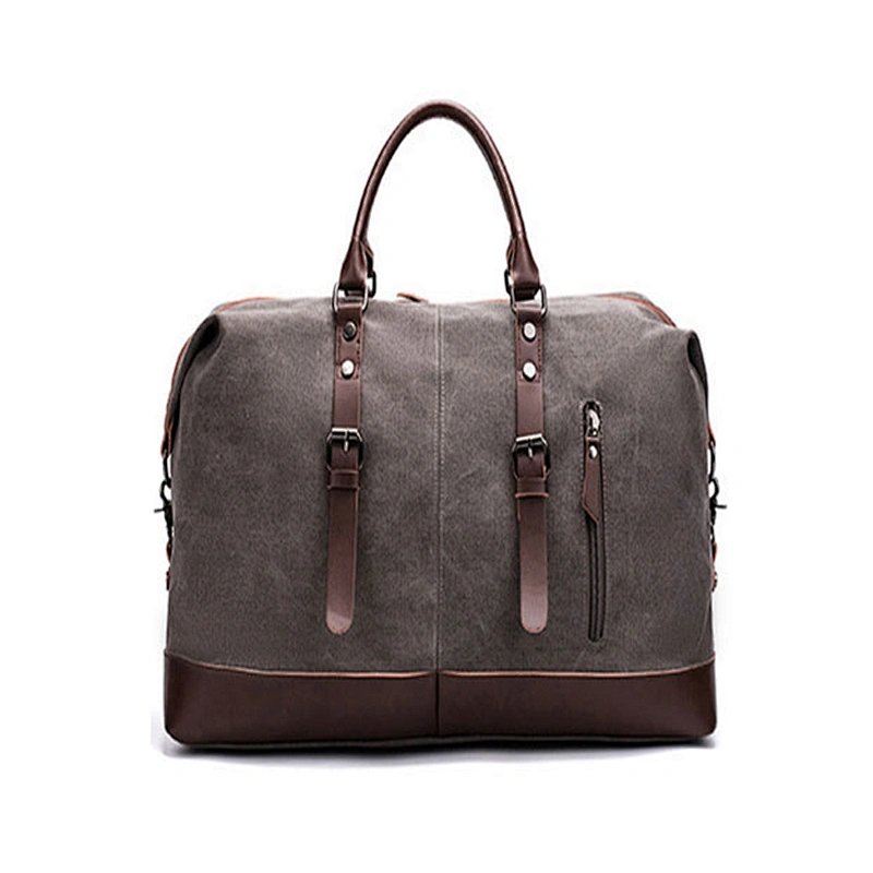 2019  large capacity multi-pocket casual canvas bag duffle bag for travel or sports