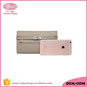 China wholesale elegant genuine leather wallet women leather purse custom lady wallet