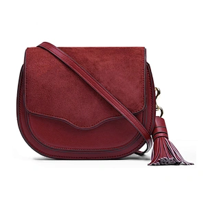 Stylish Ladies Shoulder bags Cross Body Purse Cowhide Genuine Leather Handbag with Tassel