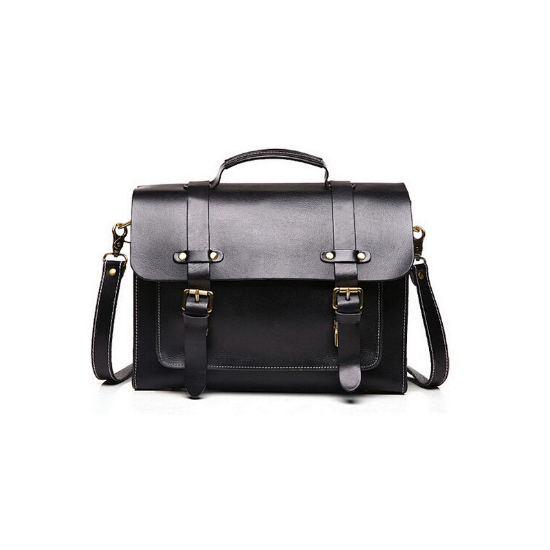 Hot Selling Handmade 100% pure Vegetable Tanned Leather College Satchel Unisex Messenger Bag