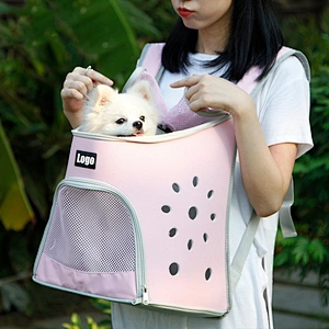 Soft private label oxford fabric pet transport bag carrier back pack for dog