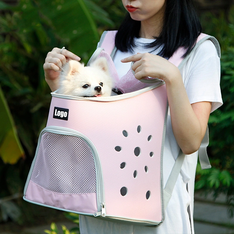 Soft private label oxford fabric pet transport bag carrier back pack for dog