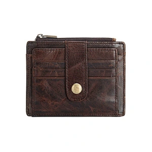 Genuine Leather  Card Holder For Men Oil Wax Leather Card Holder Travel Wallet Holder