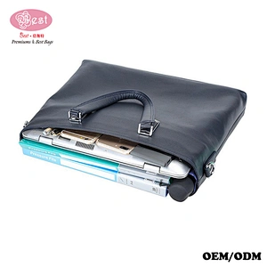 Hot Sell Messenger Satchel Bag Black Leather Bags Tote Handbag  for  business