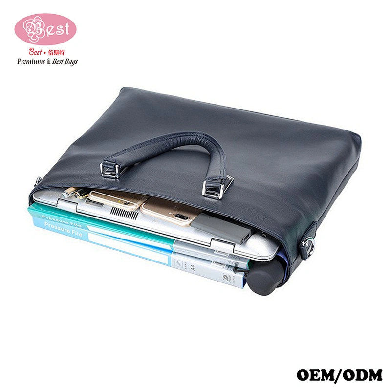 Hot Sell Messenger Satchel Bag Black Leather Bags Tote Handbag  for  business