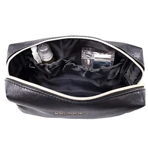 Small customized portable high quality black cosmetic pouch bag for purse