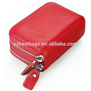 RFID Blocking Genuine Leather card wallet with multiple card slots money pocket