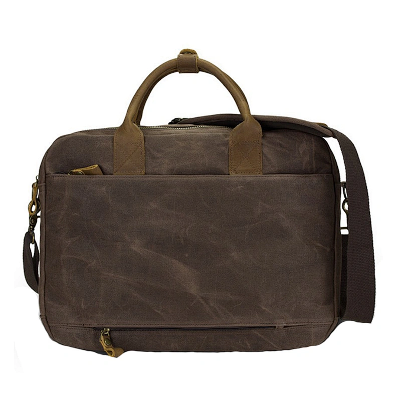 Waterproof Laptop Bag Wax Canvas Bag Business Men's Portable Briefcase