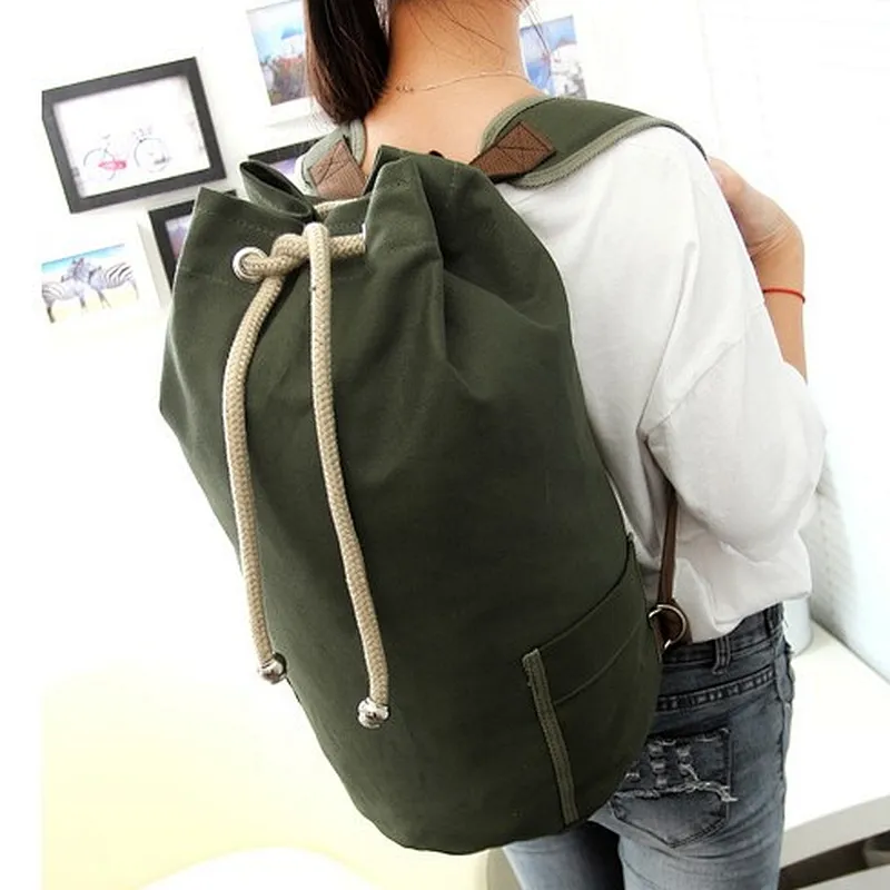 Wholesale custom classic cotton canvas drawstring daypack backpack bag