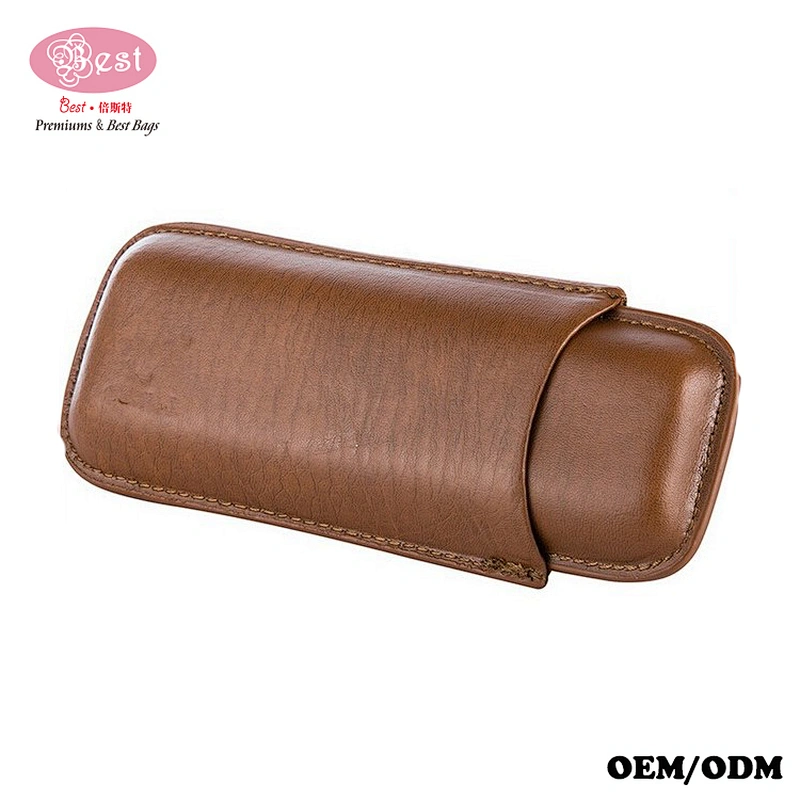 Custom High End Gift Cigar Holder 100% Pure Genuine Leather Humidor Cigar Case With Cutter
