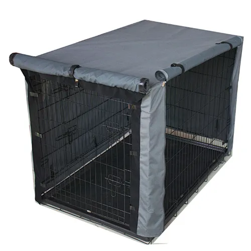 Lightweight 600D Polyester Indoor/Outdoor Durable Waterproof Pet Kennel Covers Dog Crate Cover for sale
