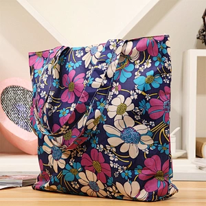 High quality portable large decorative nylon foldable shopping bag with zipper