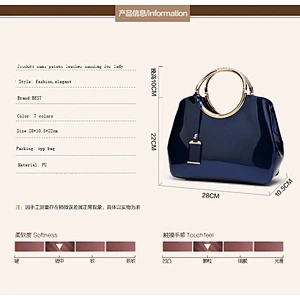 2019 elegant classic fashion patent leather handbag evening bag for women for feast or party