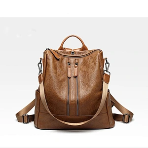 Wholesale fashion casual detachable folding large capacity cowhide backpack for travel or school