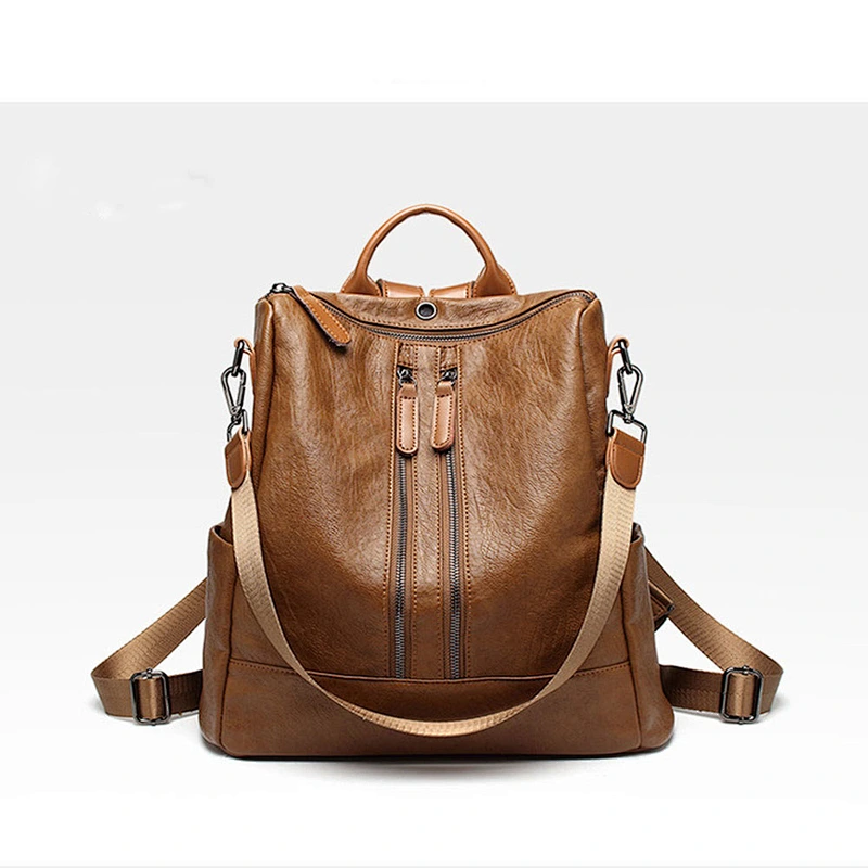 Wholesale fashion casual detachable folding large capacity cowhide backpack for travel or school