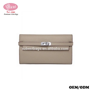 China wholesale elegant genuine leather wallet women leather purse custom lady wallet