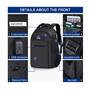 Elite daily men school bag teens nylon day pack big zipper backpack for middle school