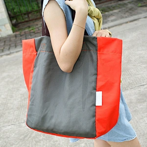Nylon foldable tote collapsible standard size reusable shopping bags with logo