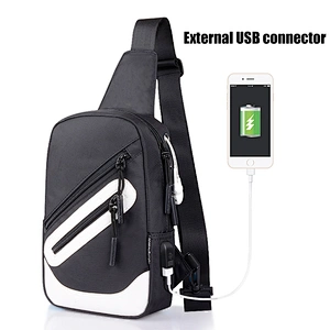 Teenagers nylon messenger bag usb satchel small crossbody bag