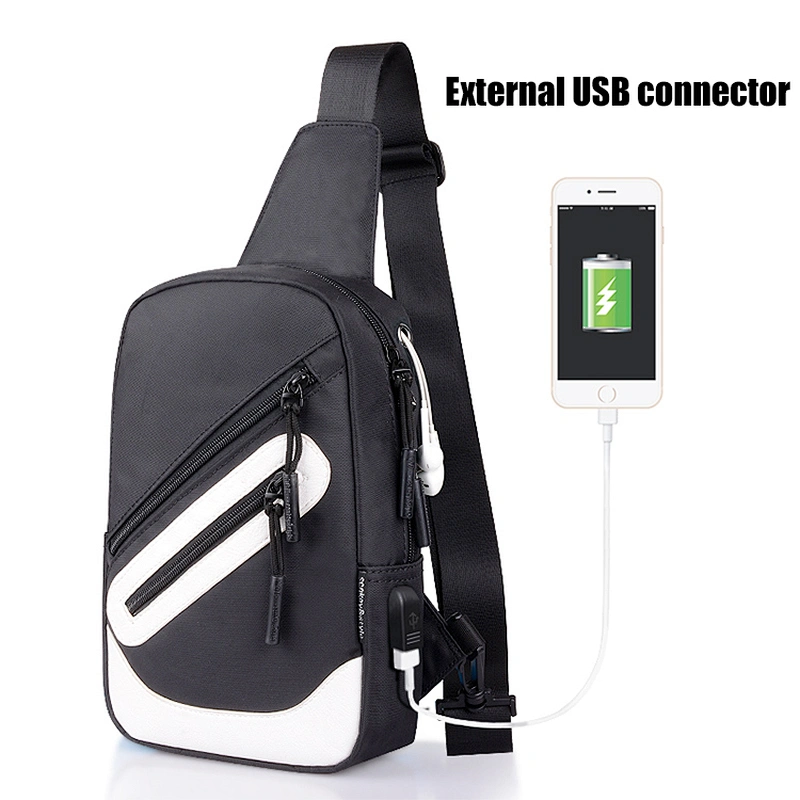 Teenagers nylon messenger bag usb satchel small crossbody bag