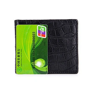 Stone Pattern Handmade Men's Business Card Holder Simple Leather Wallets