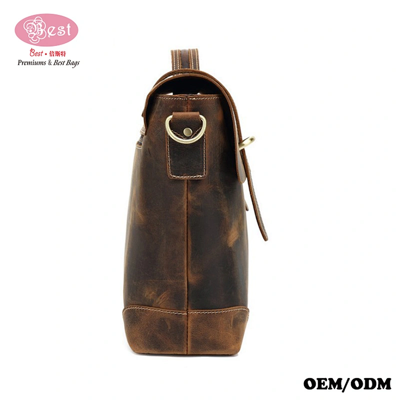 Business Handbag Genuine Leather Vintage Mens Leather Messenger Bags