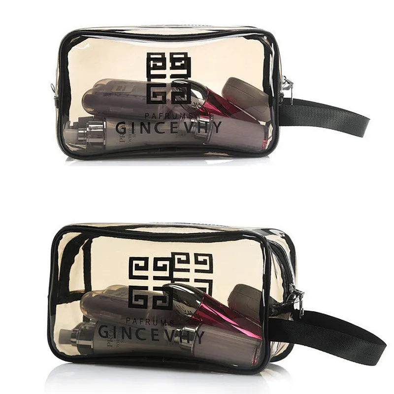 Wholesale clear PVC transparent pouch toilet cosmetic toiletry makeup bag make up purse