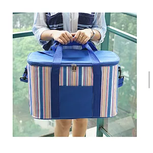 Custom foldable aluminium beer can bottle lunch cooler bag with durable hard liner