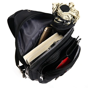 Waterproof outdoor crossbody messenger chest shoulder sling bag wiht earphone outlet