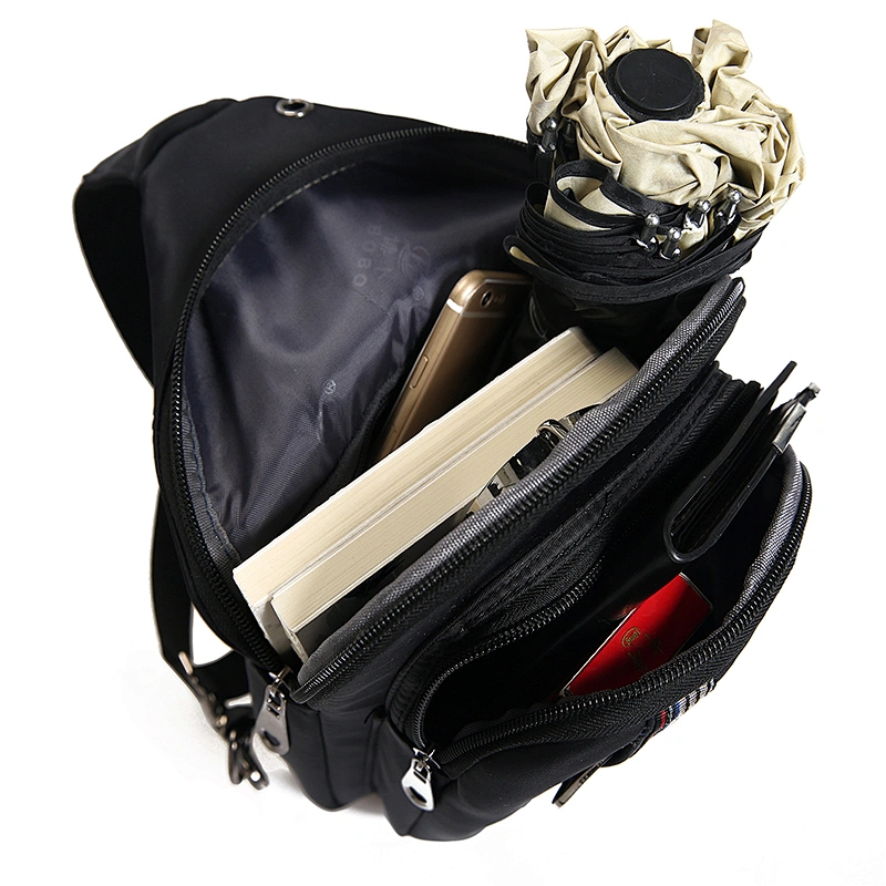 Waterproof outdoor crossbody messenger chest shoulder sling bag wiht earphone outlet