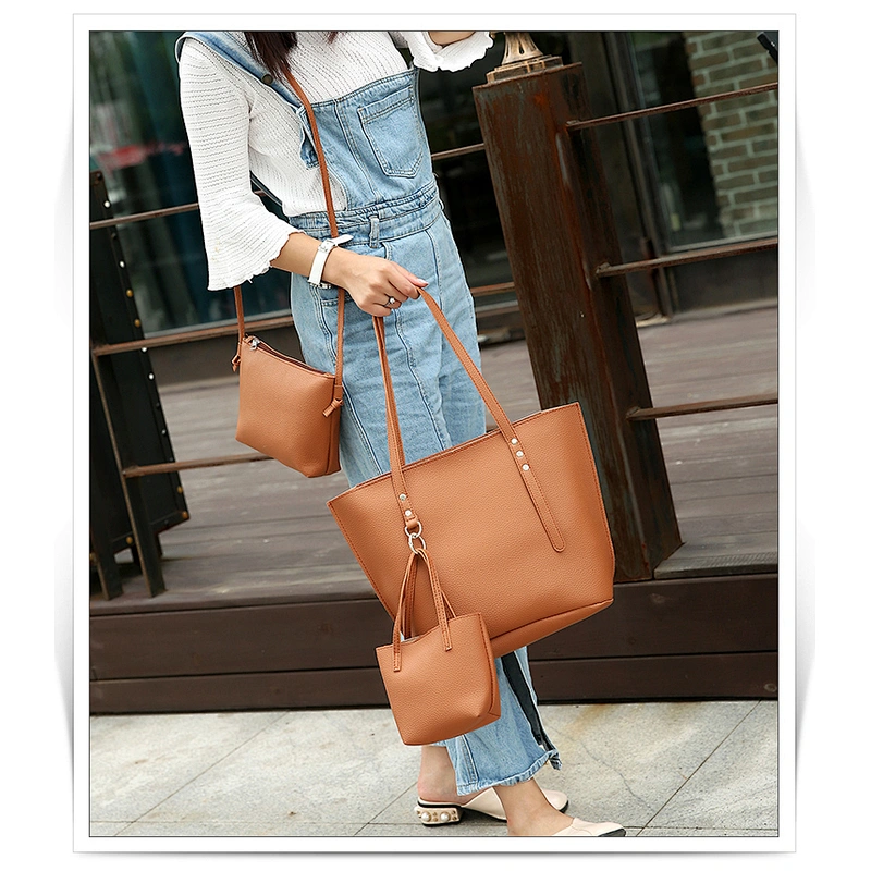 wax canvas tote waxed canvas shopping totetote bag korea  3PCS Gift Set Tote soft genuine leather handbag