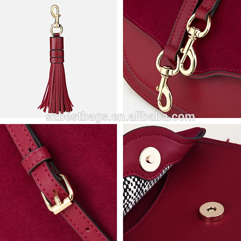 Suede Leather Shoulder Bag Tassel Crossbody Bag Female Genuine Leather Handbags