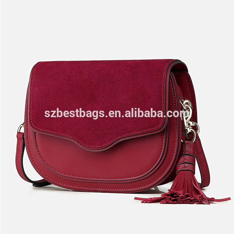 Suede Leather Shoulder Bag Tassel Crossbody Bag Female Genuine Leather Handbags
