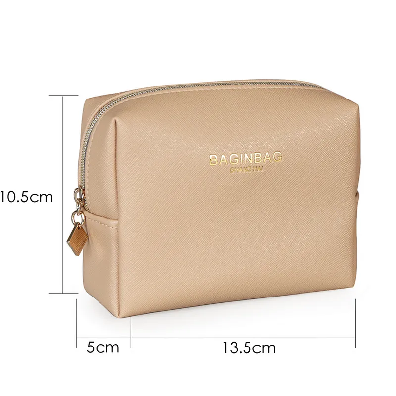 Small customized portable high quality black cosmetic pouch bag for purse