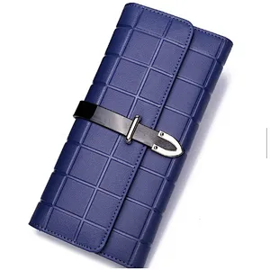 Custom latest womens ladies vintage blue plain leather evening party clutch bag purse