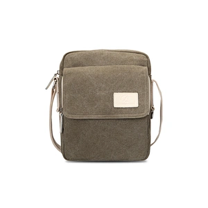 Man's Portable Promotional Korean Style Brown Canvas Crossbody Bag