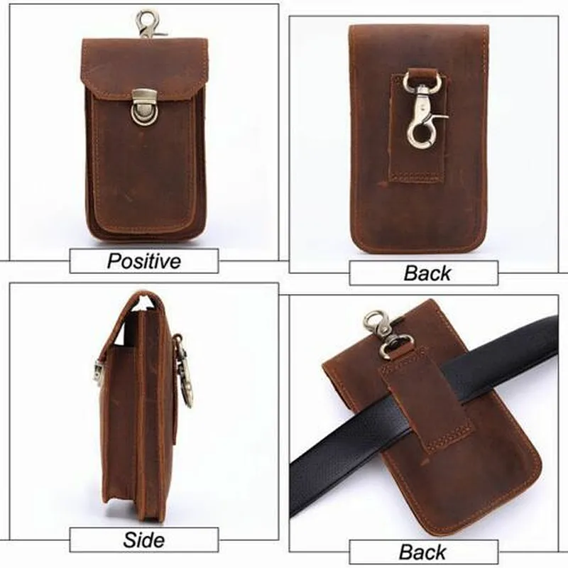 custom leather wallet Leather Wallet Multi-function Wearable Belt mobile Phone Bag