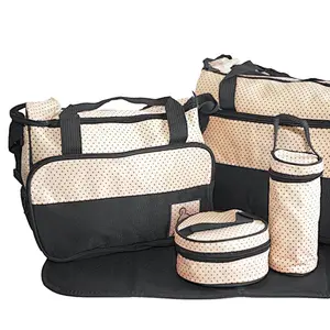 Multifunctional Shoulder Handbags for Mothers Fashion Diaper Bags 5 Set Carry Bags Mummy Baby Bag