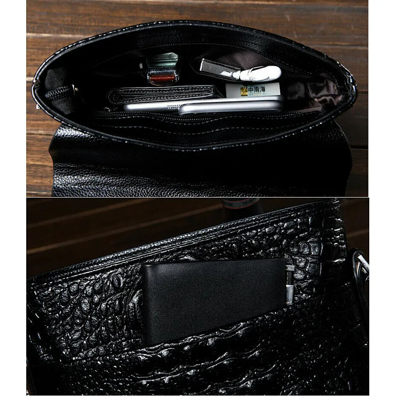 Leather Black Crocodile Sling 10