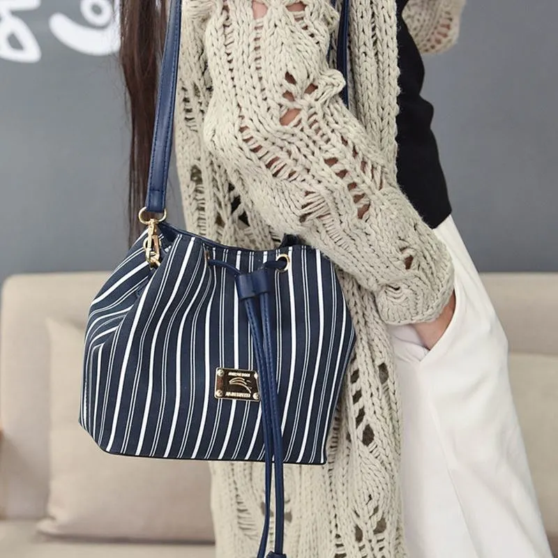 Elegant women ladies small stripe mobile phone shoulder sling bag for ladies