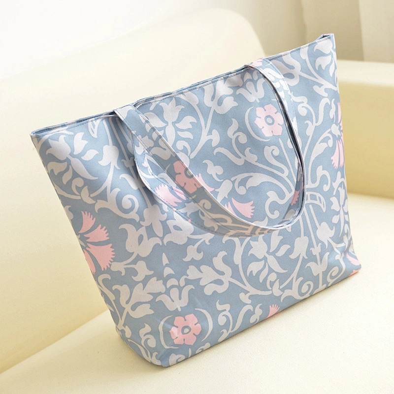 Customisable large utility heavy duty folding foldable polyester shopping handbag tote bag