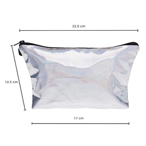 Fashion Laser custom print cosmetic bag necessarie zipper